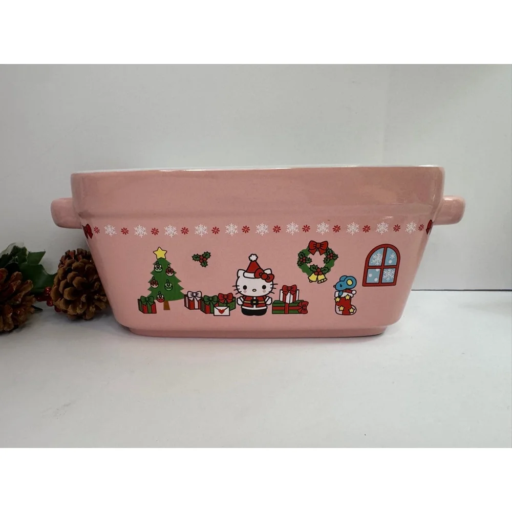 Hello Kitty Christmas Ceramic Bread Dish w/ Handles